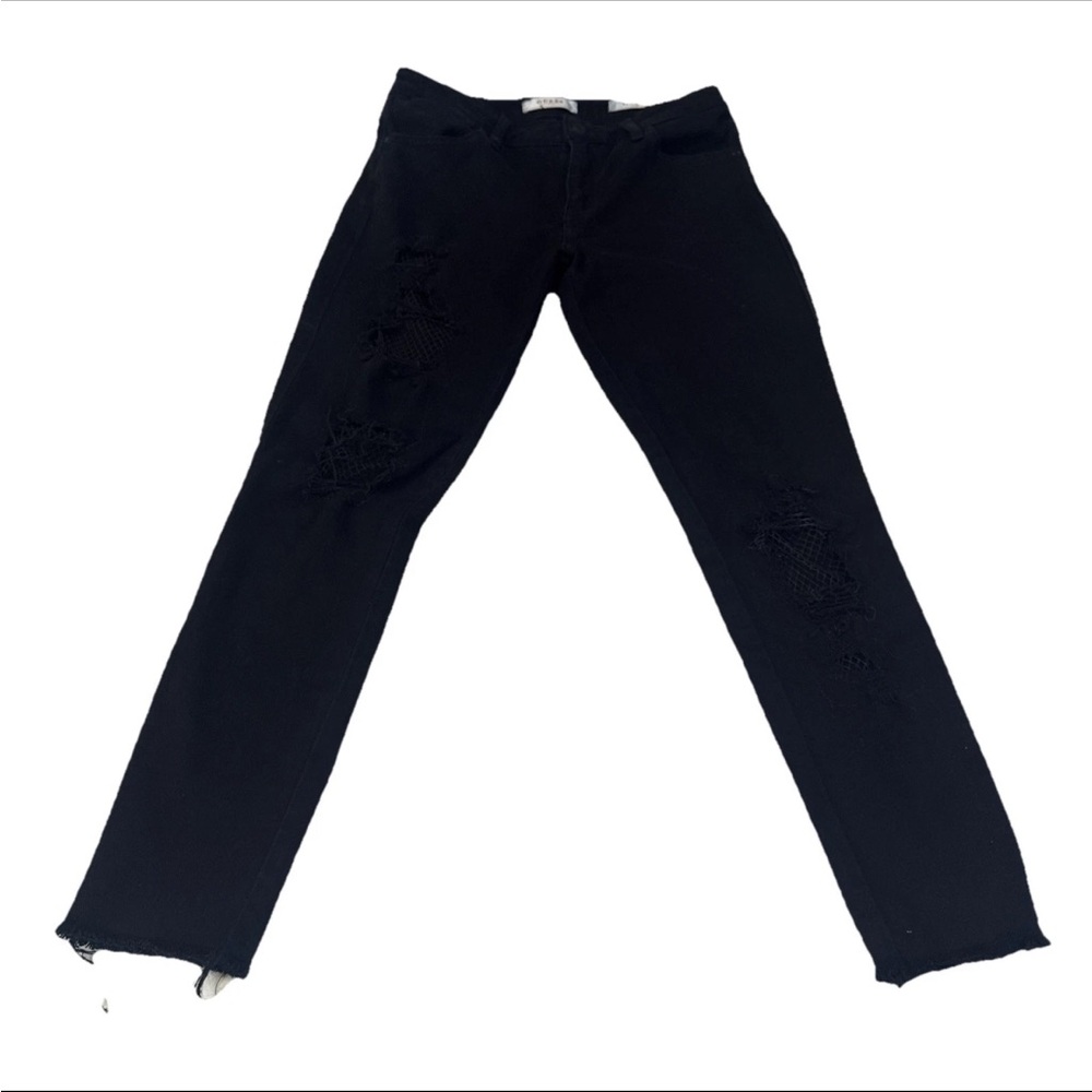GUESS skinny distressed black jeans size 26